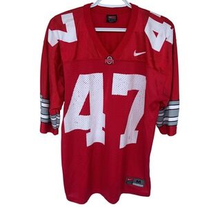 Nike Team Ohio State Buckeyes Football Jersey Medium Red #47 AJ Hawk Scarlet OSU
